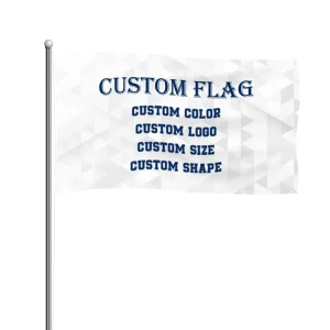 Custom Sublimation Polyester Flag Fabric 3X5Ft Double Sided Sports Flag Black