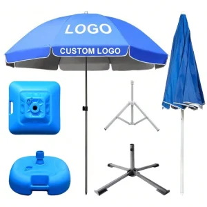 Custom Sun Advertising Printed Waterproof UV Protection Patio Umbrella With Logo Beach Parasol De Plage