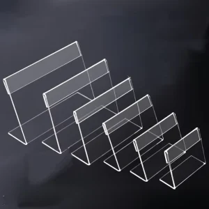 Custom Table PS Advertising Display Sign Holder Stable and Durable Tabletop Menu L Shape Acrylic Sign Holder