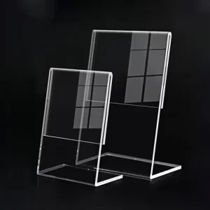 Custom Table Stand L Shaped Acrylic Detachable for Menu Price List Sign Holder for Restaurant Qr Code Advertising Desk Display