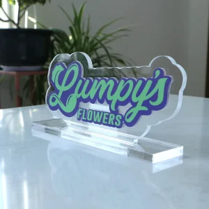 Custom Table Top Logo Sign Stand Letters 3D Acrylic Logo Display Sign Cube Company Name Display Brand Logo Sign