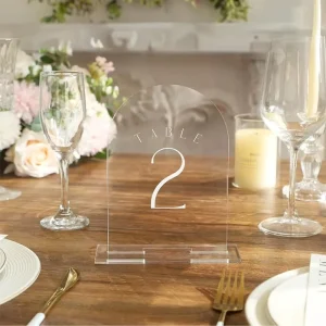 Custom Table Top Sign Stand Board Restaurant Table Display Stand Acrylic Wedding Table Number
