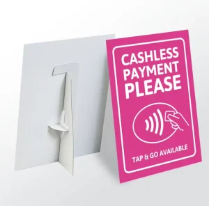 Custom Tabletop Sign Card A4 Poster Cardboard Easel Stand