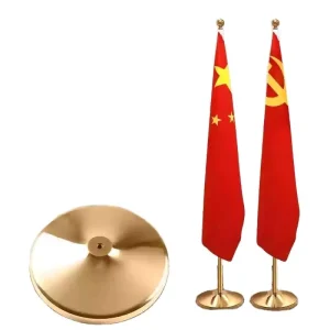 Custom Telescopic Aluminum Indoor Flag Pole with Polyester Pennant Waterproof for Office & Conference Decorations