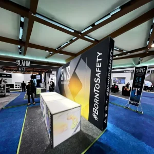 Custom Tension Fabric Segmented Pop LED Light Box Trade Show Booth Display Stand