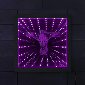 Custom Text Infinity Mirror Sign Art LED Neon Sign High Brightness Durable Stainless Steel Customized Color Size Indoor Outdoor