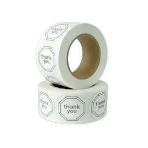 Custom Thank You Self adhesive Vinyl Business & Shipping UV Waterproof Packaging Stickers Logo Stickers Printing Roll Labels