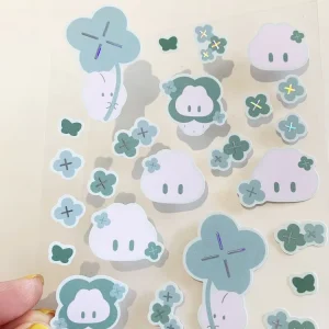 Custom Thicker Pvc Material Waterproof Holographic Foil Clear Backing Transparent Vinyl Kiss Cut Sticker Sheets