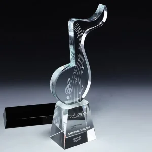 Custom Top Grade Crystal Creative Music Waterproof Laser Engraved Trophy Awards Singing Contest Competition Souvenirs