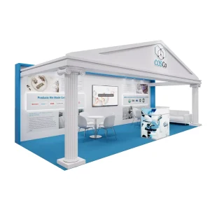 Custom Trade Show Booth LED Screen Exhibition Furniture Reusable Quick Build Wooden Modular Expo Booth