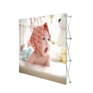 Custom Trade Show and Party Equipment Curved Stage and Telescopic Banner Stand Foldable Display Racks Event Foldable