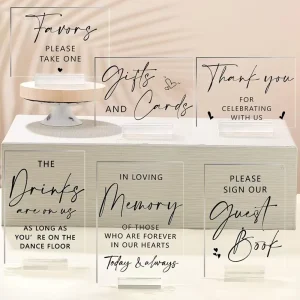 Custom Transparent Acrylic Sign Decoration with Stand Wedding Party Decoration Gift Acrylic Desktop Table Card