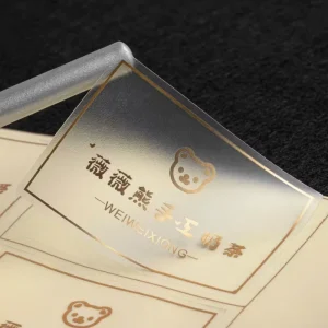 Custom Transparent Logo Adhesive Waterproof Oil Resistant PVC Stickers Hot Stamping Food Labels for Beverages Coffee Tea