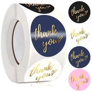 Custom Transparent Waterproof Adhesive Sticker Labels with Gold Foil Stamping Eco Friendly Vinyl for Cake Grocery Food