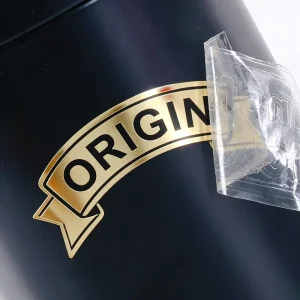 Custom UV DTF Transfer Stickers 3D Relief Embossed Metal Logo Labels Waterproof Permanent Packaging Decals