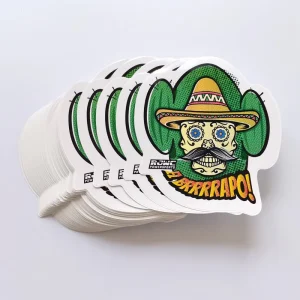 Custom UV Resist Printing Waterproof Durable White Vinyl PVC Self Adhesive Die Cut Logo Stickers