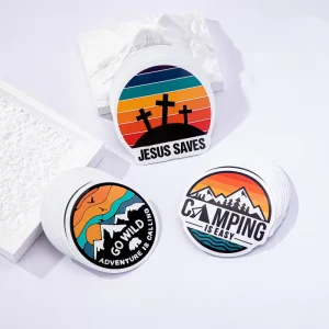 Custom UV Resistant Durable Waterproof Glossy Outdoor Vinyl Die Cut Stickers Customizable PVC PP Cartoon Logo Decorative