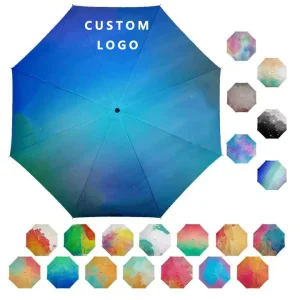 Custom Umbrella with Logo Printing and Brand Shop Any Picture Design Text Personalized Folding Portable Windproof Rain Sun