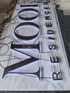 Custom Vacuum Bronze Backlit Letters High End Premium Quality Logo Sign for Indoor Outdoor Luxury Hotels Brand Walls Water