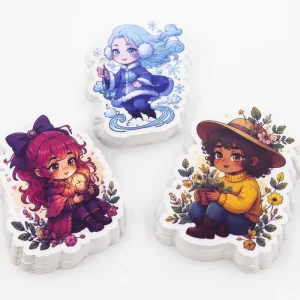 Custom Vinyl Die Cut Stickers Self-Adhesive Waterproof Cartoon Logo Design for Candle and Craft Use