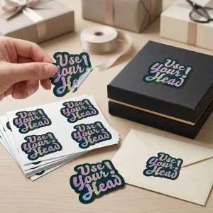 Custom Vinyl Self-Adhesive Holographic Laser Stickers Premium Waterproof Die Cut Labels for Photo Frame & Product Branding