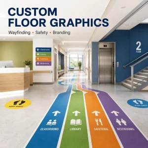 Custom Vinyl Stickers Anti slip PVC Floor Decal Store Self Adhesive Floor Sticker
