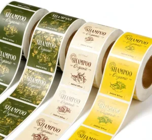 Custom Vinyl Stickers Waterproof Packaging Labels on Roll for Shampoo Custom Self Adhesive Product Logo Stickers