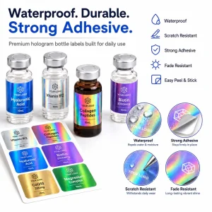 Custom Vinyl Stickers for Small Bottles Waterproof Self Adhesive Label Decals Factory Direct OEM Accepted