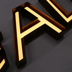 Custom Warm White 3D LED Front Lit Metal Letters for Business Signage Illuminated Letter Sign for Company Storefront Branding