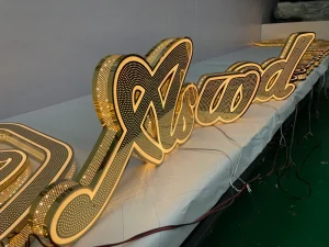 Custom Warm White LED Strips Perforated Letters 3D Metal Punching Holes IP65 Waterproof Remote Control Logo Advertising