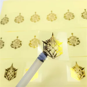 Custom Waterproof 24K Shining 24K Gold Printed Luxury Packaging Labels Golden Logo Transparent PVC Vinyl Gold Foil Stickers