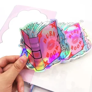 Custom Waterproof Die Cut Holographic Adhesive Sticker Labels Personalized Cartoon Vinyl Sheet Logo Printing Candles Photo Craft