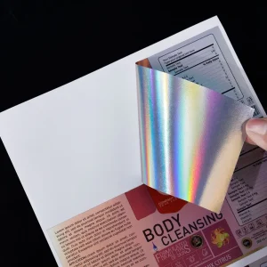 Custom Waterproof Holographic Sticker Label Cosmetic Perfume Bottle Logo Decal Self Adhesive PET Film Lamination Manufacturer