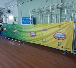 Custom Waterproof Mesh Digital Printed Polyester Banner Outdoor Backdrop Vertical Aluminium Flagpole Advertising Banners HL