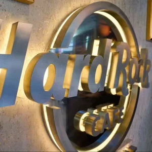 Custom Waterproof Metal Backlit Lighted 3D Gold Letter Illuminated LED Logo Outdoor Design Light Sign Store