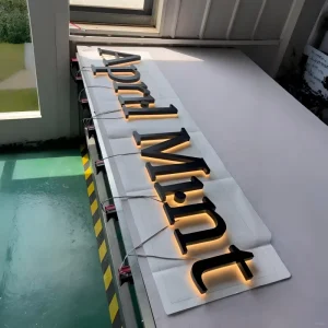 Custom Waterproof Stainless Steel 3D Letters with LED Backlit Sign for Indoor Company Logo