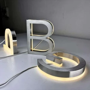 Custom Waterproof Stainless Steel 3D Letters with Led Lights Backlit Led Sign Luminous Led Letter Company logo Name