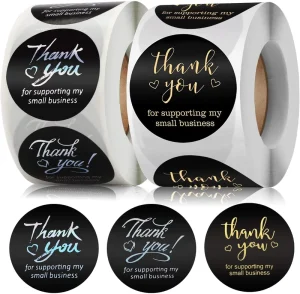 Custom Waterproof Stickers Round Label Thank You Stickers for Small Business