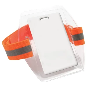 Custom Waterproof Work PVC Armband ID Card Badge Holder With Hook and Loop Closure Arm Band Strap