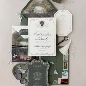 Custom Wedding Invitations Fancy Paper Gold Foil Craft Cardboard Art Paper with Envelopes for Church Weddings & Receptions