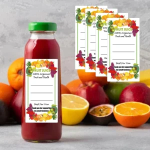 Custom White Label PVC Logo Adhesive Sticker Waterproof Juice Bottle Labels for Craft Use Beer & Beverages with UV Printing
