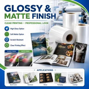 Custom Width High Gloss Soft Matte BOPP Paper Lamination Film for Printing Packaging