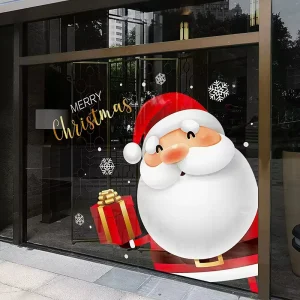 Custom Window Die Cut Vinyl Stickers Printing Static Stickers Window Christmas Removable Electrostatic Glass Sticker