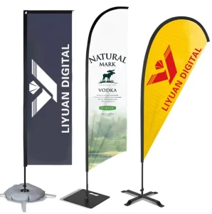 Custom Windproof Polyester Feather Beach Flags Portable Advertising Promotion Flags for Events