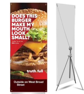 Custom X Banner Stand Supplier YJ 270 Aluminum Structure PP Free Digital Printing for Trade Show Promotion Advertising