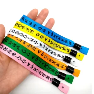 Custom Your Own Logo Bracelet Fabric Wristband with Promotional Events Advertising Polyester Fabric Wristbands