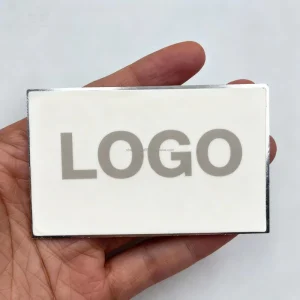 Custom Zinc Alloy Metal Name Plate Engraved Printed Logo Polished Electroplated Metal Sign for Business Decoration