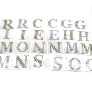 Custom a B C D E F G H I J K L M N O P Q R S T U V W X Y Z Rhinestone Sticker With Glitter Letter for Wedding DIY Decoration