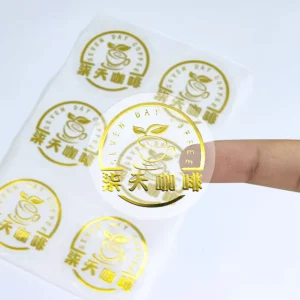 Custom clear PVC Vinyl Personalized logo Sticker Roll Printed Waterproof Self Adhesive Transparent Thank You Round Label Sticker