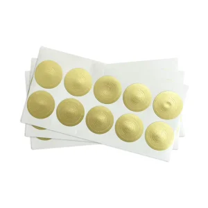 Custom embossed gold printing with logo label self adhesive vinyl paper
